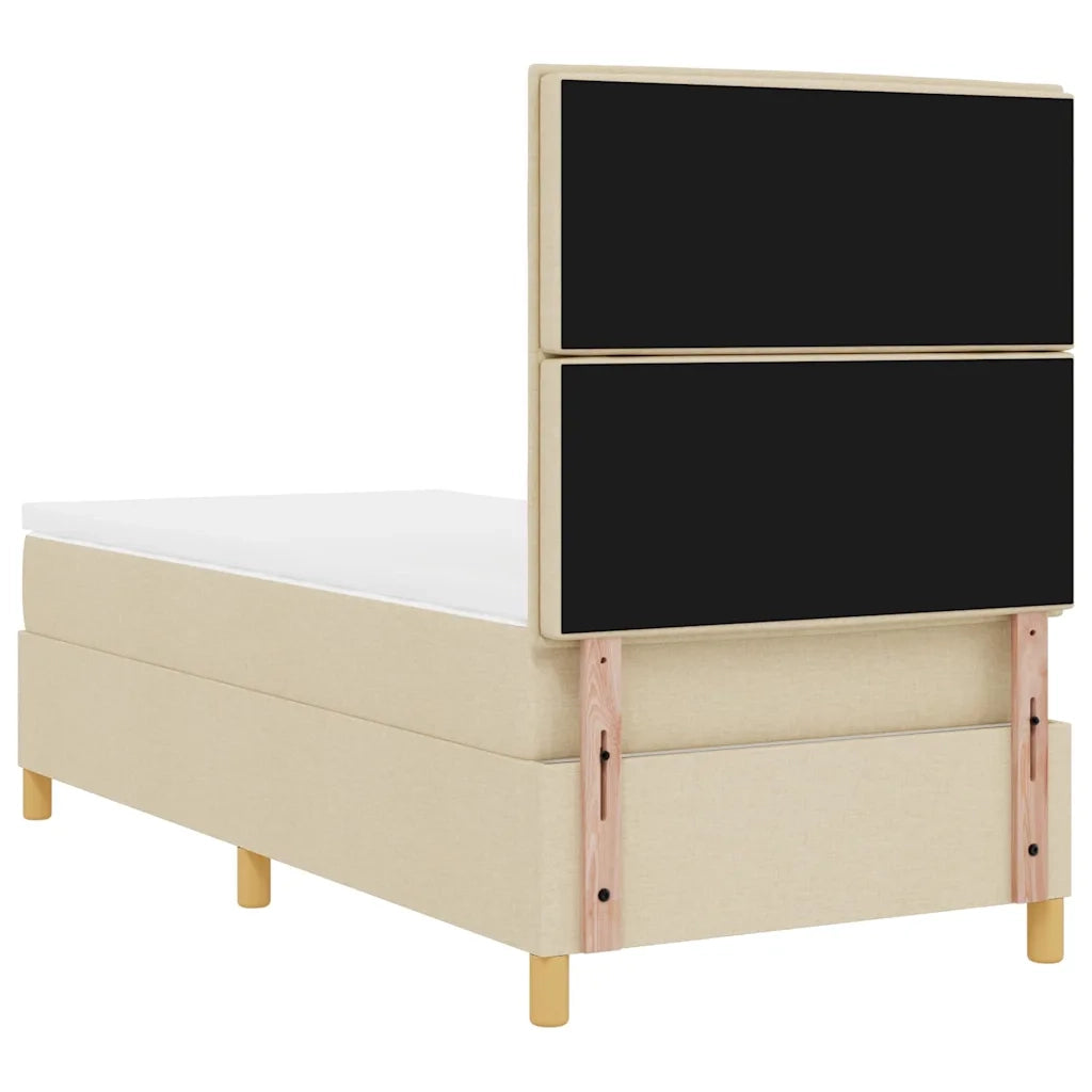Letto a Sorgente LED con materasso Crema 80 x 200 cm Tessuto 3342982