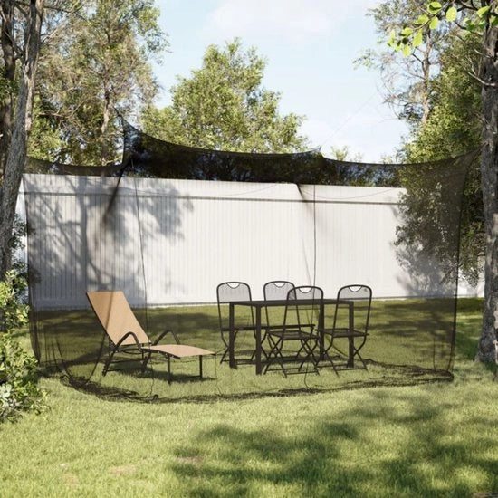 Ombrellone 300x300x250cm Extra Grande Nero – Rete Anti Zanzare – Terrazza/Camping/Picnic/Tenda/Pavillon – Senza Installazione