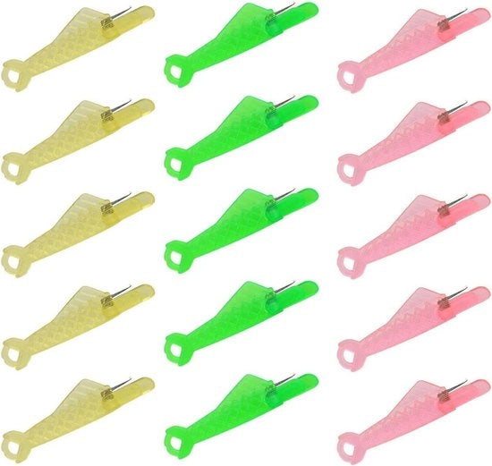 Accessori per la cucitura a mano - Set di 15 aghi a forma di pesce per aiutare la filatura - Aghi a forma di pesce per la guida della filato - Accessori DIY per la cucitura