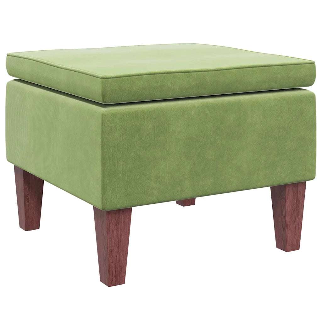 Poggiapiedi con Gambe in Legno Verde Chiaro in Velluto cod mxl 40113
