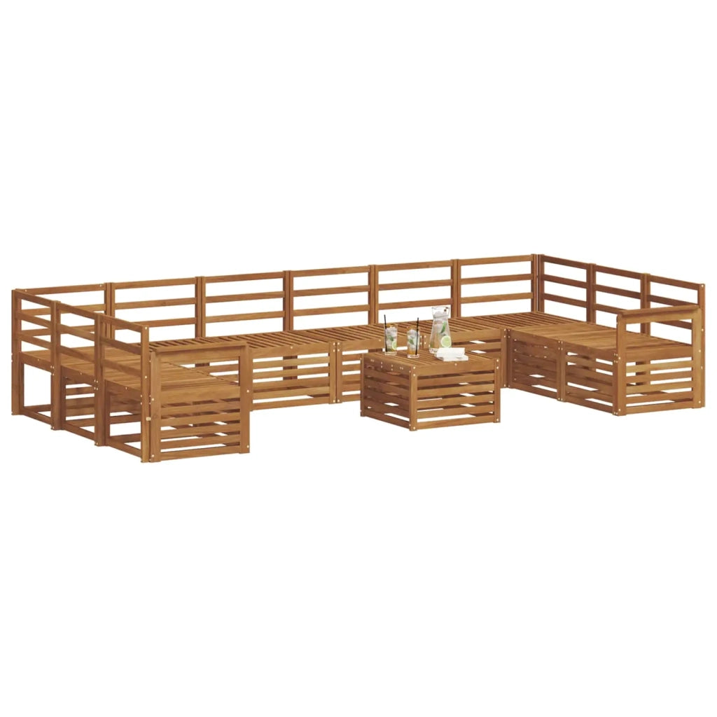 Set di divani da esterno 11 pcs Naturale