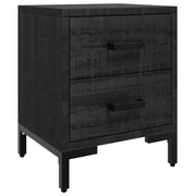Comodino | Armadio da Notte | Mobiletto da notte Nero 36x30x45 cm in Legno Massello di Pino