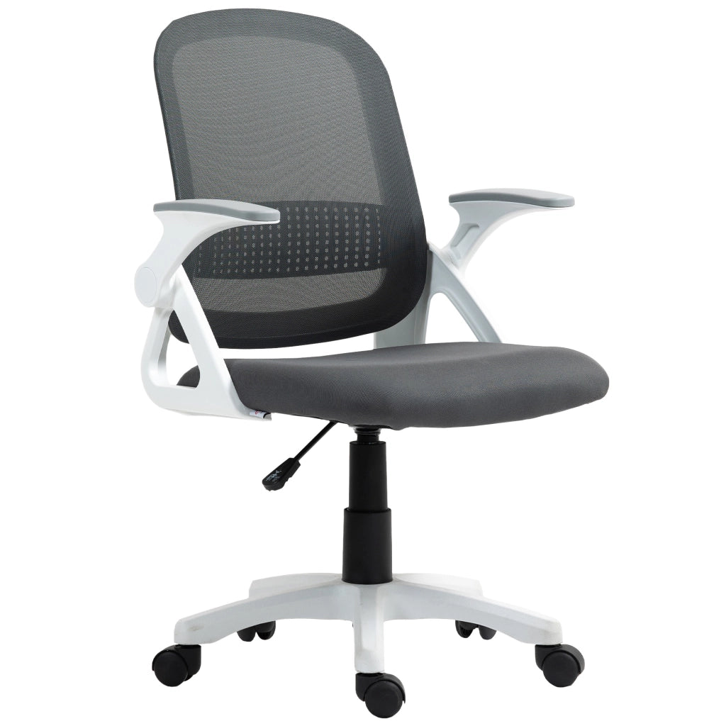 Sedia da ufficio ergonomica ¨C zephmum ¨C Grigio, Schienale in rete, Supporto lombare