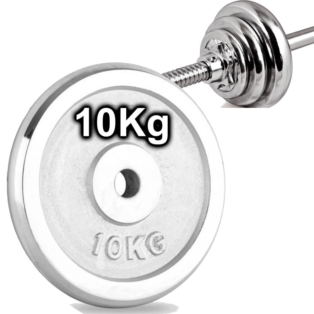 Trade Shop - Disco Olimpico In Acciaio Piastra Pesi Per Bilanciere Manubri Da 10 Kg Palestra -