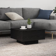 Tavolino da caffÃ¨  con luci LED Rovere Nero 55x55x31 cm
