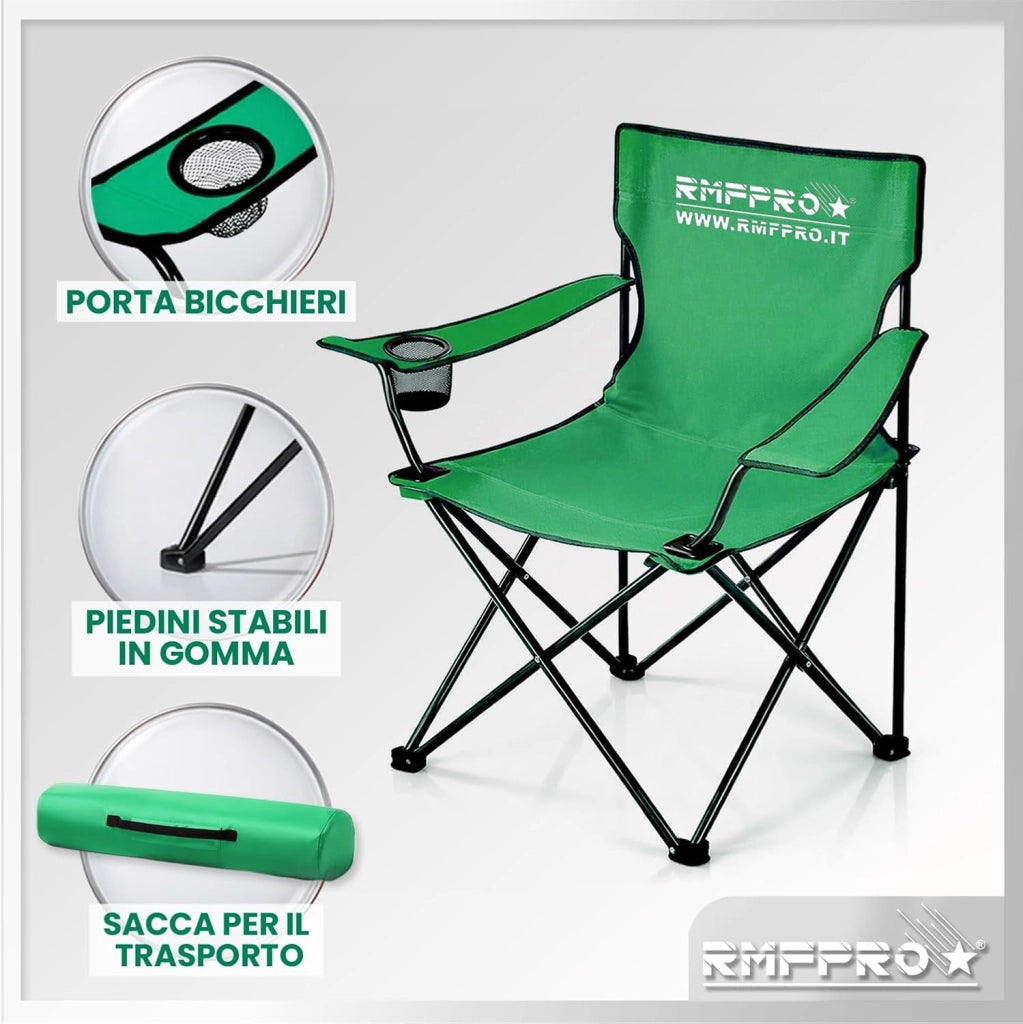RMF PRO SET 4 SEDIE DA CAMPEGGIO VERDE
