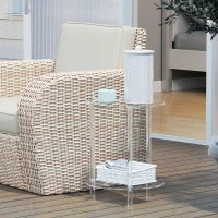 Tavolino Basso Rotondo a 2 Livelli in Acrilico per Interni, Ø40x50 cm, Trasparente