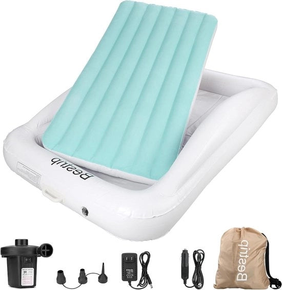Letto a sospensione per bambini con pompa elettrica e sistema di sicurezza contro cadute - 2 in 1 letto per bambini 157 x 96 x 30 cm