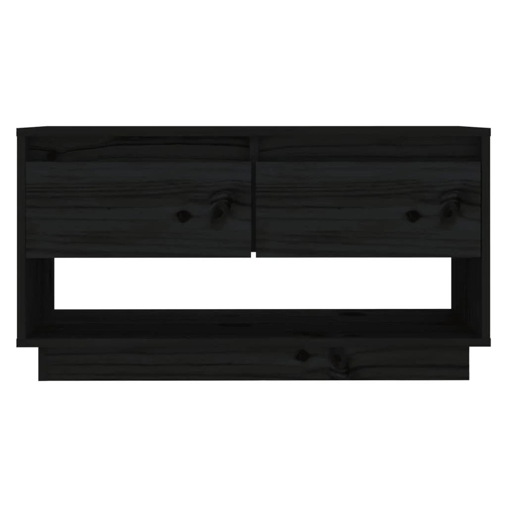 Mobile TV multimediale scaffale TV credenza mobile TV sala da pranzo soggiorno camera da letto 74 x 34 x 40 cm legno di pino massiccio nero 02_0026205
