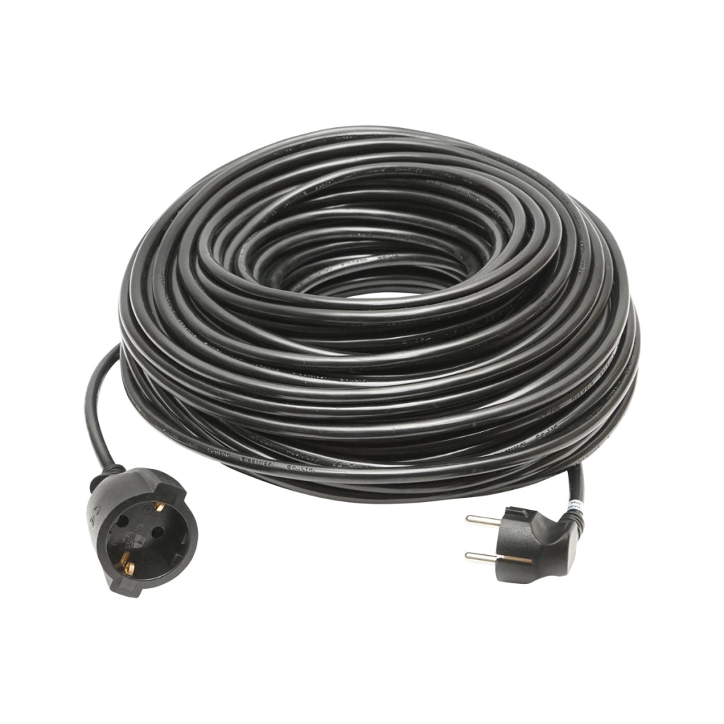 Prolunga da giardino 50m con presa Schuko e spina 3x1,5mm nera 16A, 220V-250V Breckner Germany