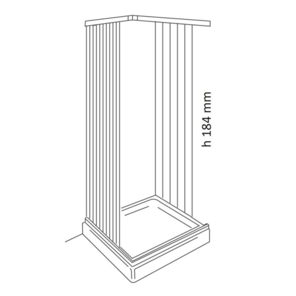 Box doccia a soffietto a tre lati in pvc guide estensibili aperture reversibili *** misure 80-92 x 90 x 80-92 cm, con...
