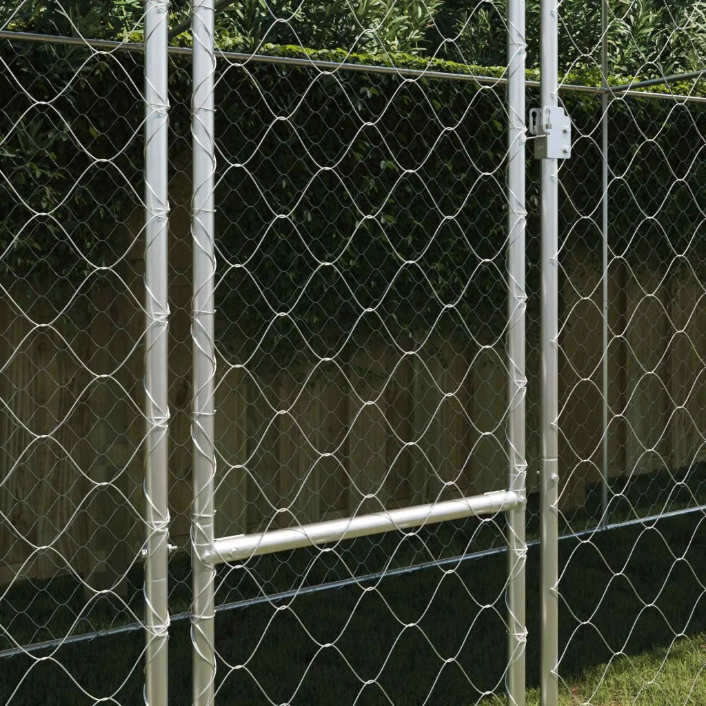 Gabbia per Cani con Tetto Argento 800 x 200 x 256 cm 3368303