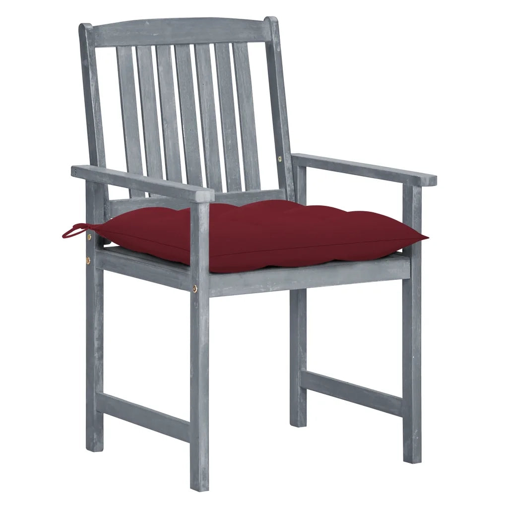 Sedie da Giardino con Cuscini 8 pz in Massello di Acacia Grigie 3078258