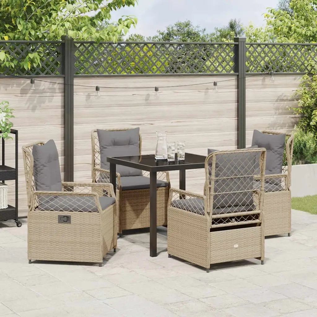 Set da Pranzo per Giardino 5 pcs Beige e Grigio Chiaro 3381003