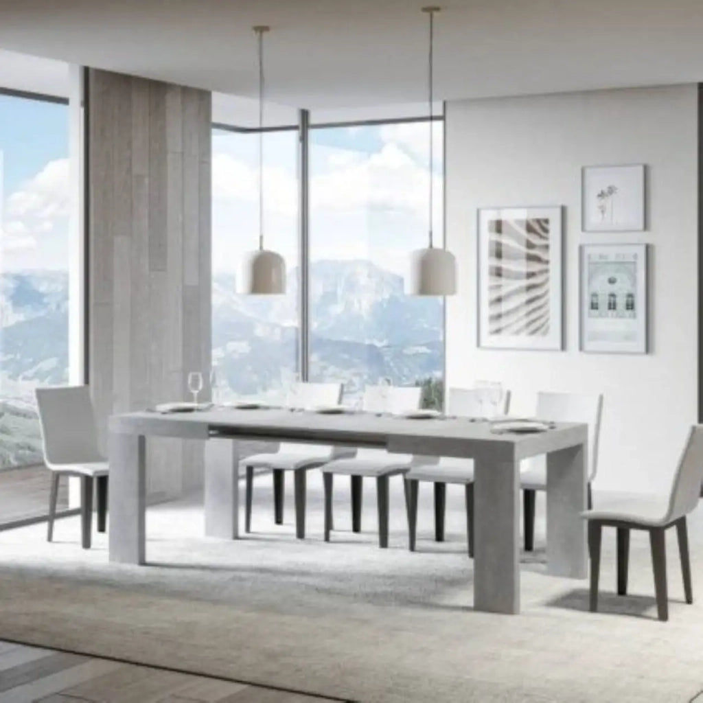 Tavolo allungabile 120/380x90 cm Roxell colore cemento