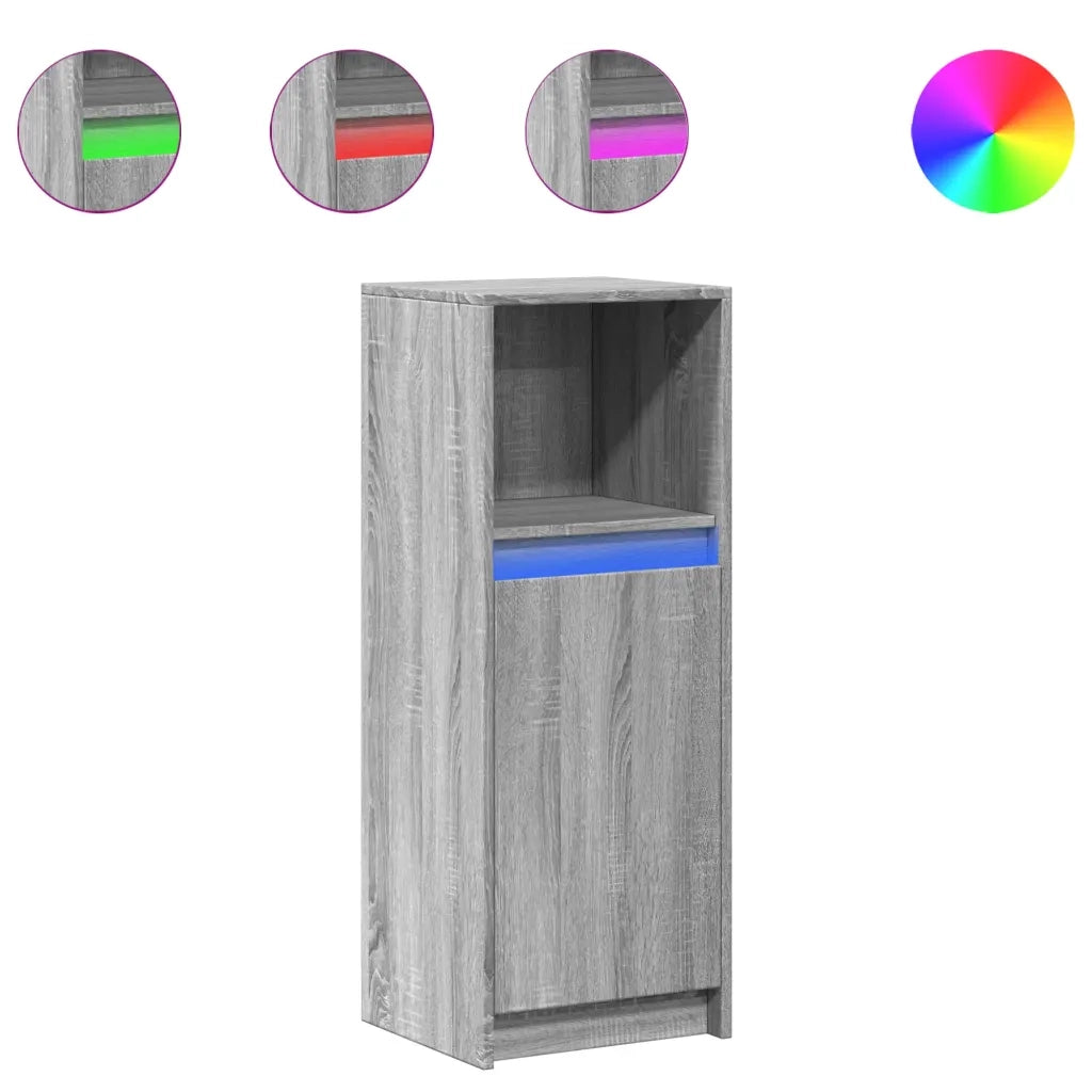 Credenza con LED-Buffet-Armadio da cucina Grigio Sonoma 38x34x100cm in Legno Multistrato