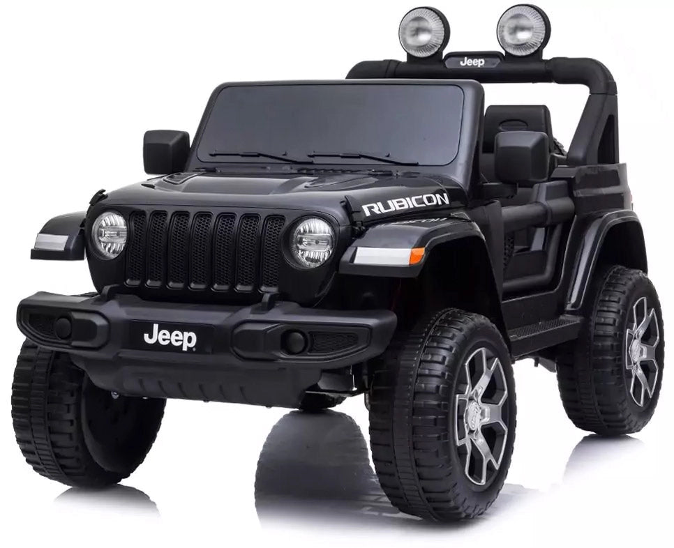 Macchina Elettrica per Bambini 12V 2 Posti con Licenza Jeep Wrangler Rubicon Nera