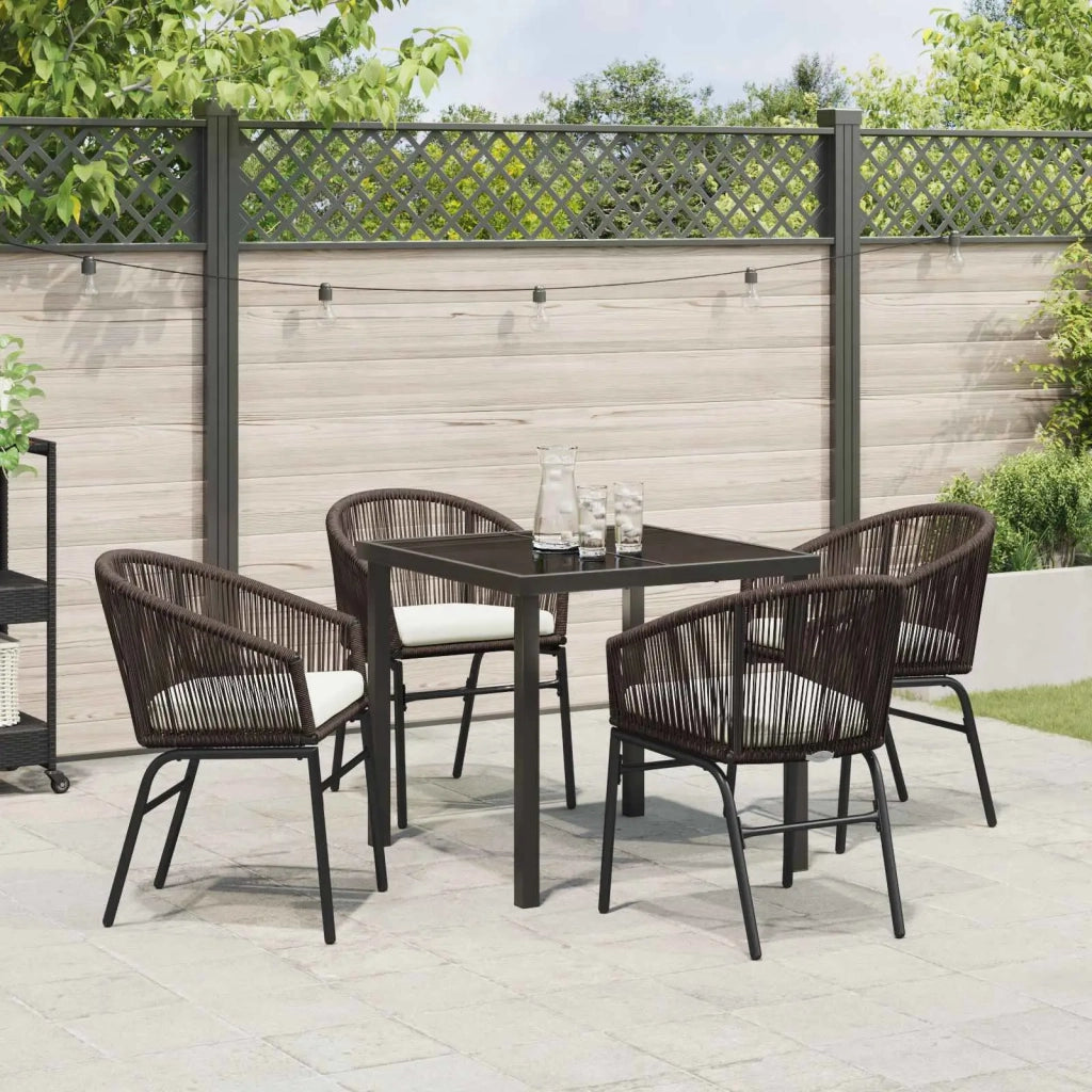 Set da Pranzo per Giardino 5 pcs Marrone 3379353