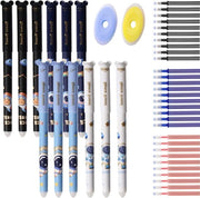 Set di 12 pennarelli rimovibili con design astronauti - pennarellone 0,5 mm con 30 cariche - ideale per scuola e ufficio.