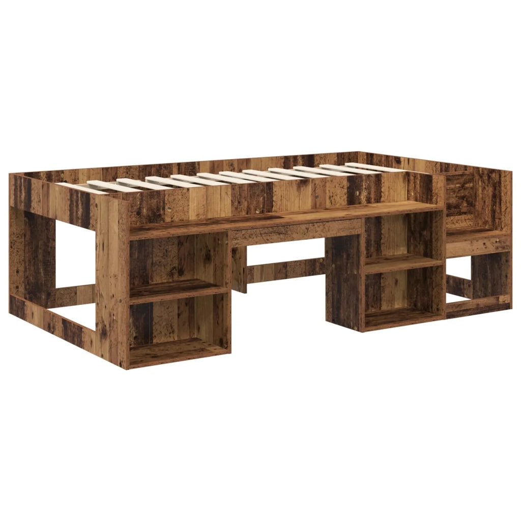 Struttura per Letto per Bambini con Ripostiglio Legno antico 3422641