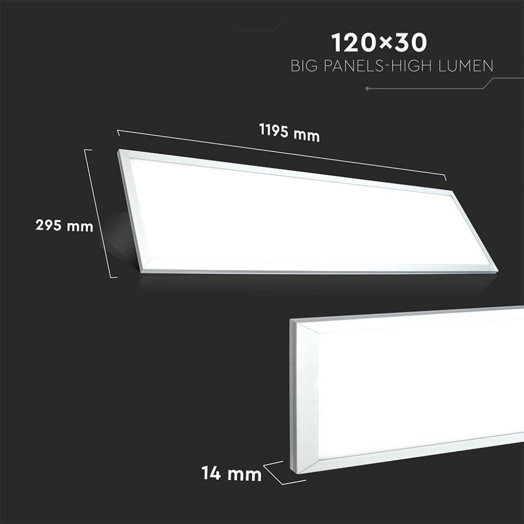 Pannello LED 29W 120LM/W da Incasso, Driver Incluso, 1200x300mm, 3960lm, Colore Bianco 4000K SKU-216257