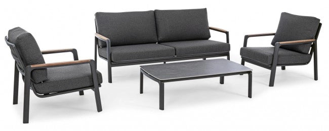 Set 2 Poltrone 78x87x86h cm con Cuscini Jalisco Antracite