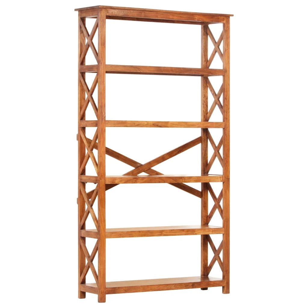 Libreria 100x30x180 cm Legno Massello Acacia Finitura Ambra 289626