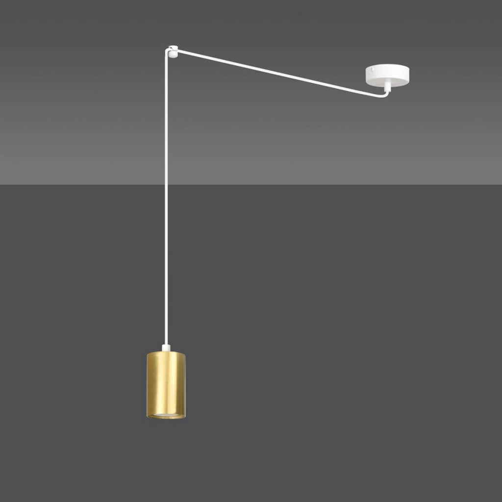 Lampada a sospensione TRAKER in acciaio bianco e oro