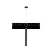 ROUND TUBE SOSPENSIONE 1 LUCE NERO CAVO CM.250 CON BASE 1174-S1-NE