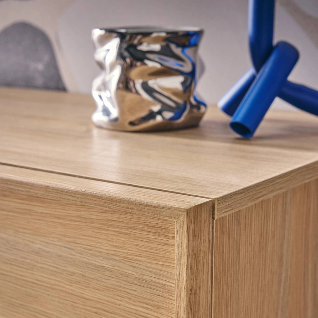 Credenza effetto legno 2 ante 80 cm, marrone naturale