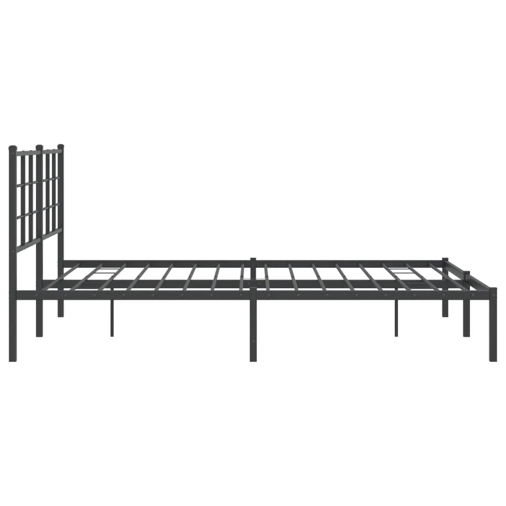 Giroletto con Testiera-Struttura Letto con testiera in Metallo Nero 160x200 cm 380768