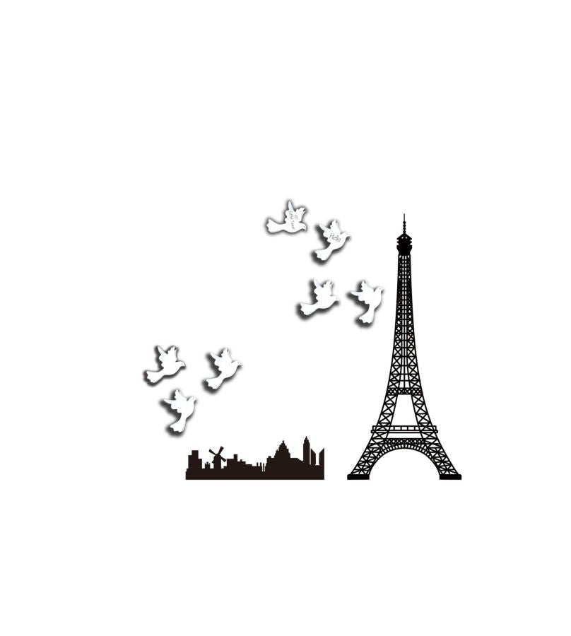 Sticker da Muro Eiffel 80x80 cm Plastica