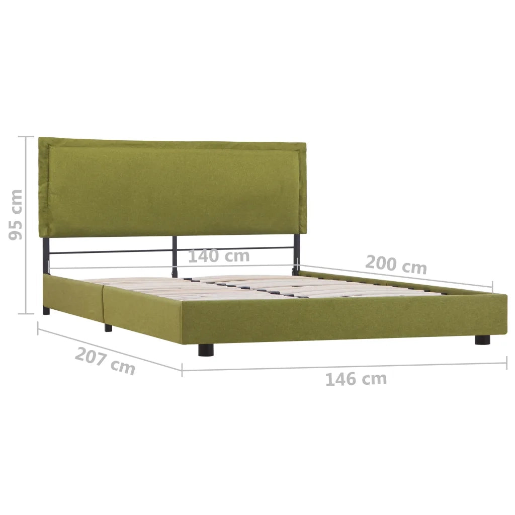 Letto matrimoniale | Letto per adulti | Giroletto senza Materasso Verde 140x200 cm in Tessuto