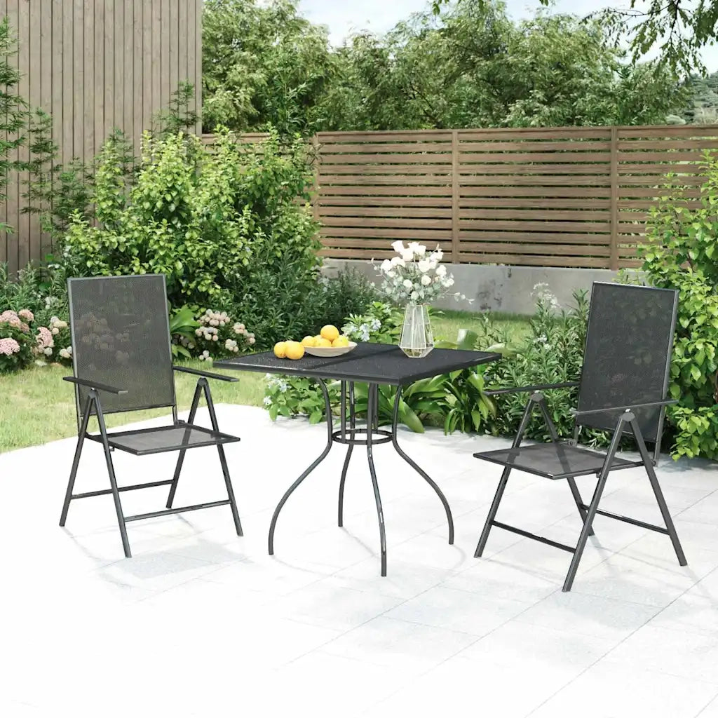 Set da Pranzo da Giardino 3 pz in Acciaio Antracitecod mxl 100710