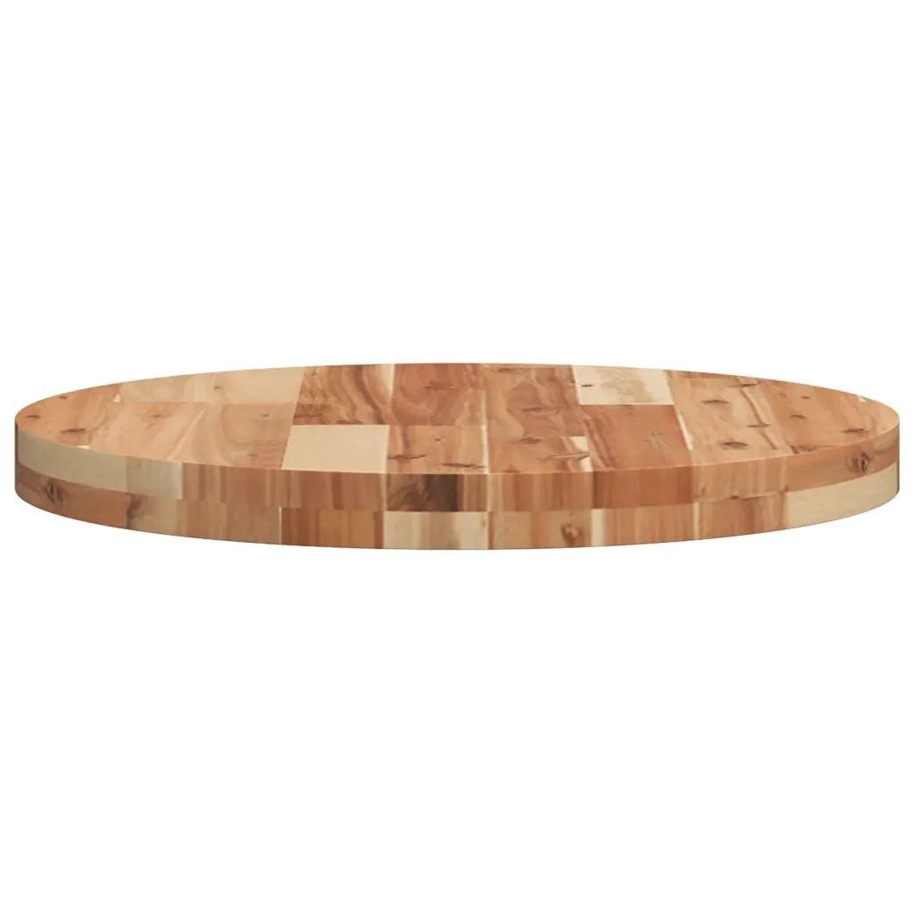 Piano Tavolo | Superficie Tavolo | Piano Scrivania Rotondo ?50x4 cm in Legno Massello di Acacia