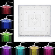 Douchekop quadrato 8" cromato con illuminazione LED - Doccia a pioggia - 7 colori - Per bagno e hotel - Illuminazione romantica