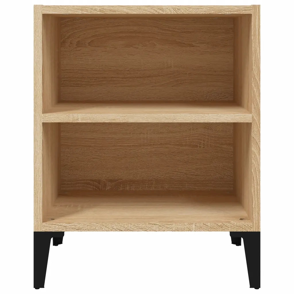 Comodino con Gambe in Metallo Rovere Sonoma 40x30x50 cm 805803