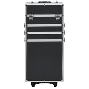 Valigia Trolley per Cosmetici in Alluminio Nero 91815