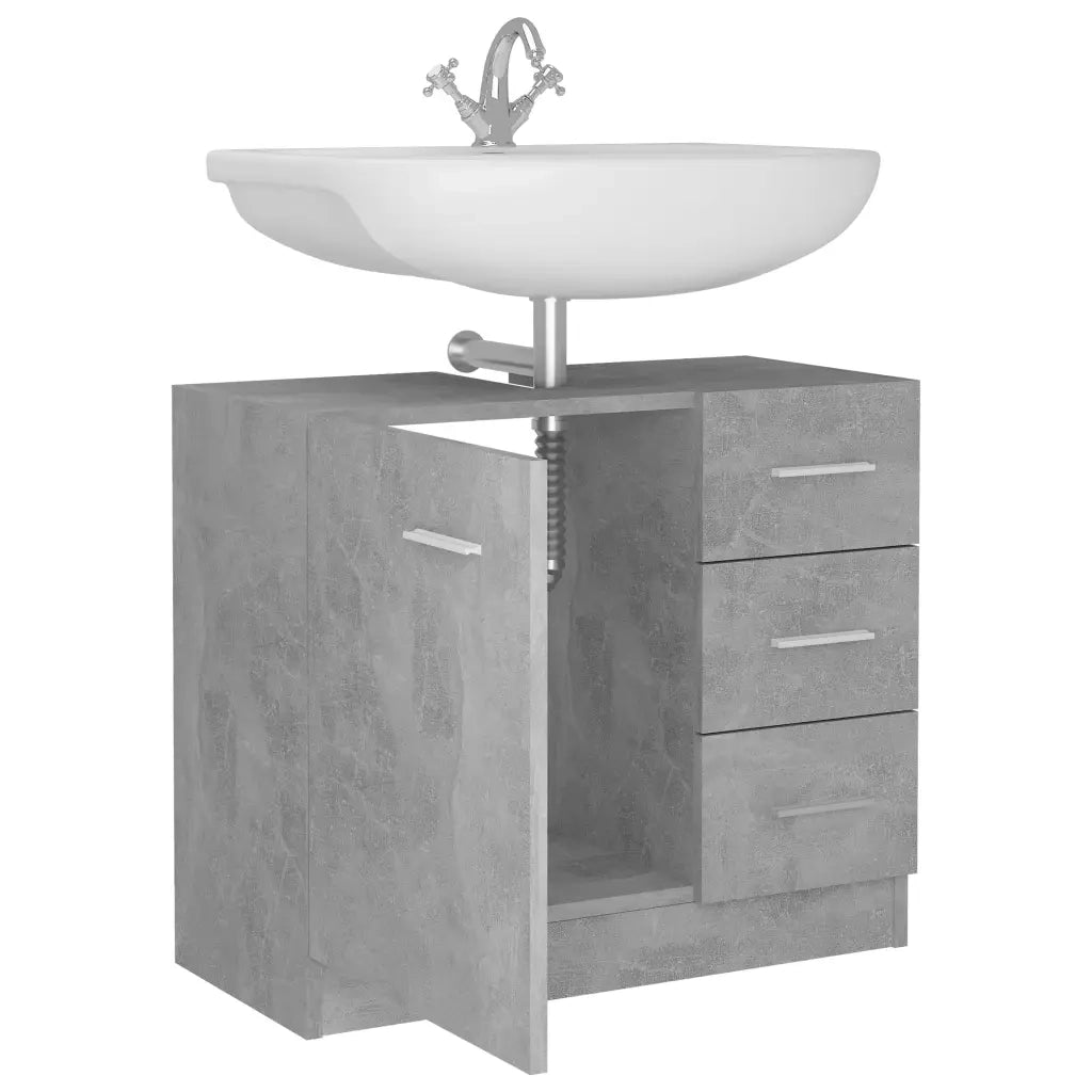 Mobile Sottolavabo Grigio Cemento 63x30x54 cm Legno Multistrato 804188
