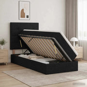 Letto con contenitore e materasso Nero 100 x 200 cm Tessuto 3459485