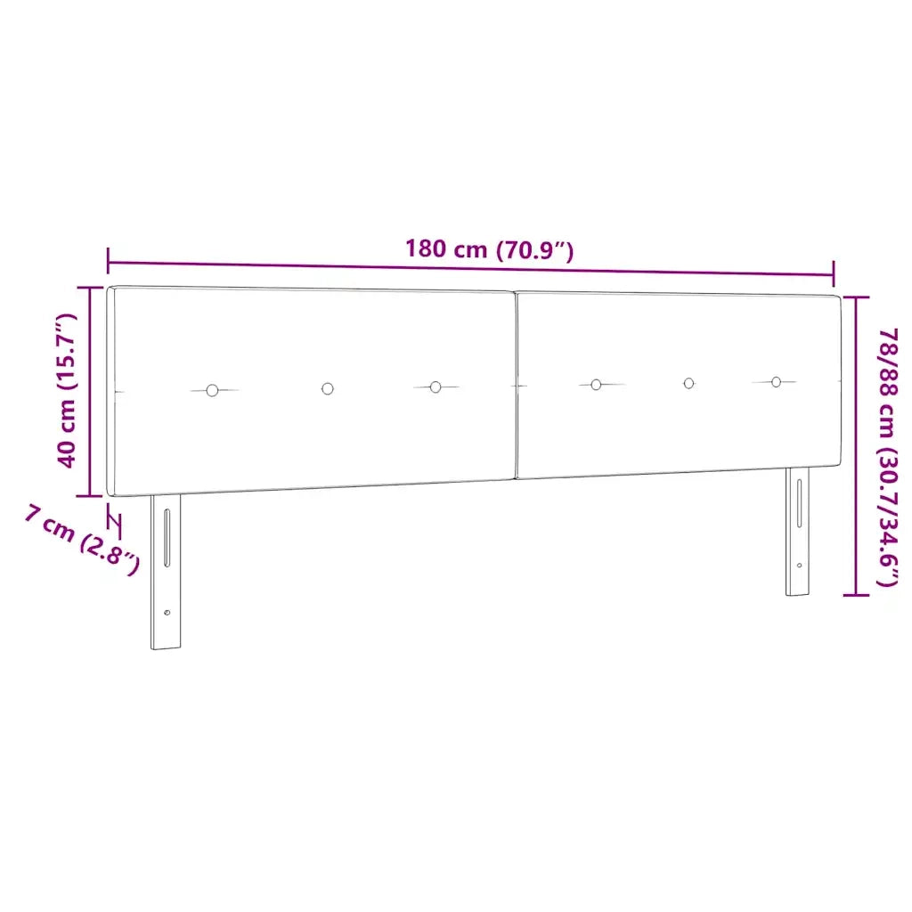 Testiera LED con strisce LED Nero 180 cm Velluto 3338157