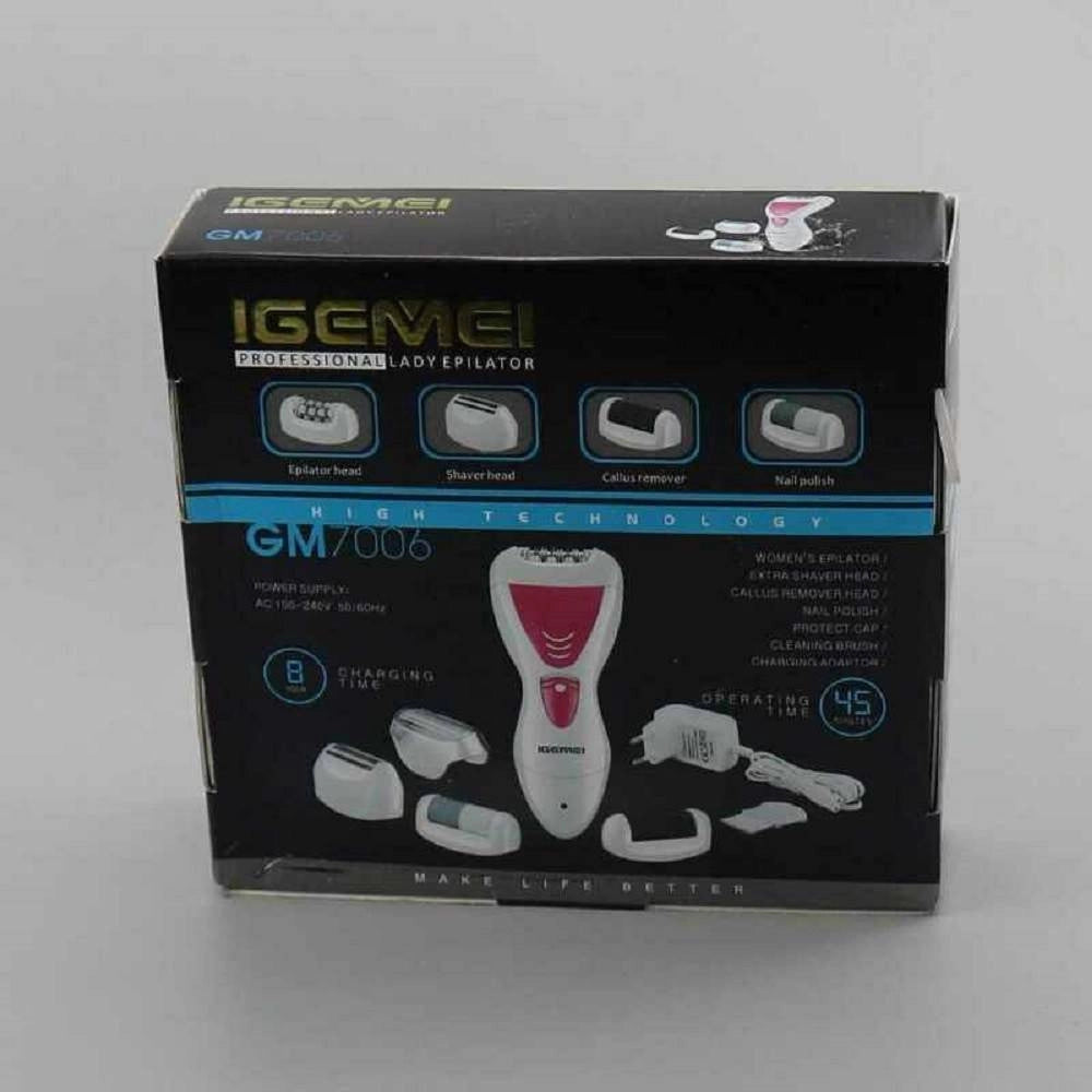 Trade Shop - Kit Depilatore 4 In 1 Impermeabile Epilatore Ricaricabile Corpo Bikini Gm-7006 -