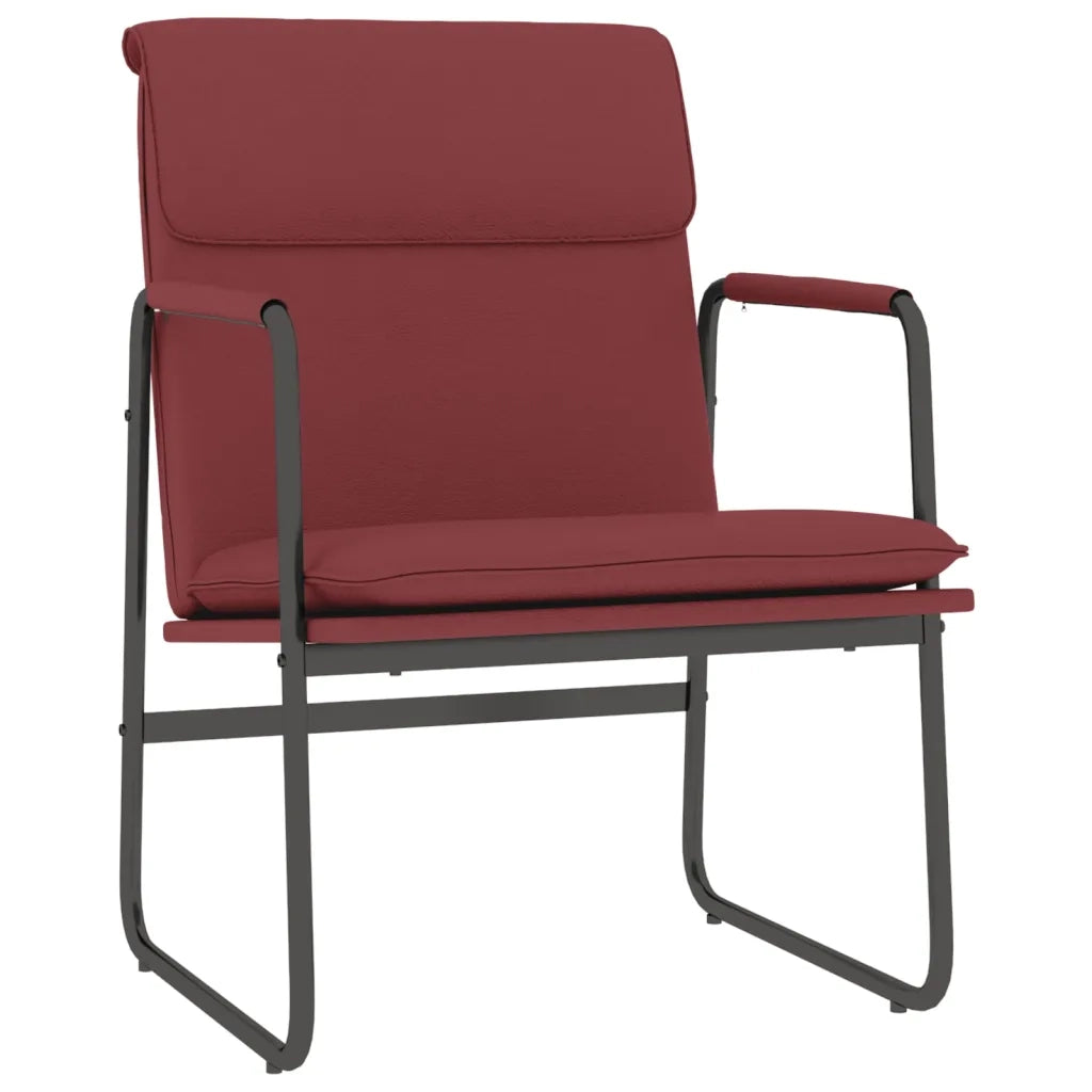 Sedia Lounge Rosso Vino 55x64x80 cm in Similpelle 351364
