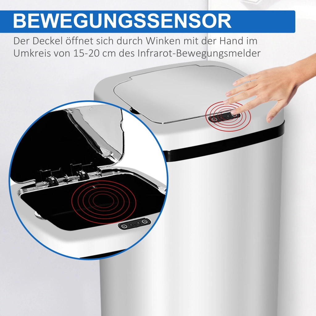 PATTUMIERA Con Sensore 67 L Acciaio Inox Argento