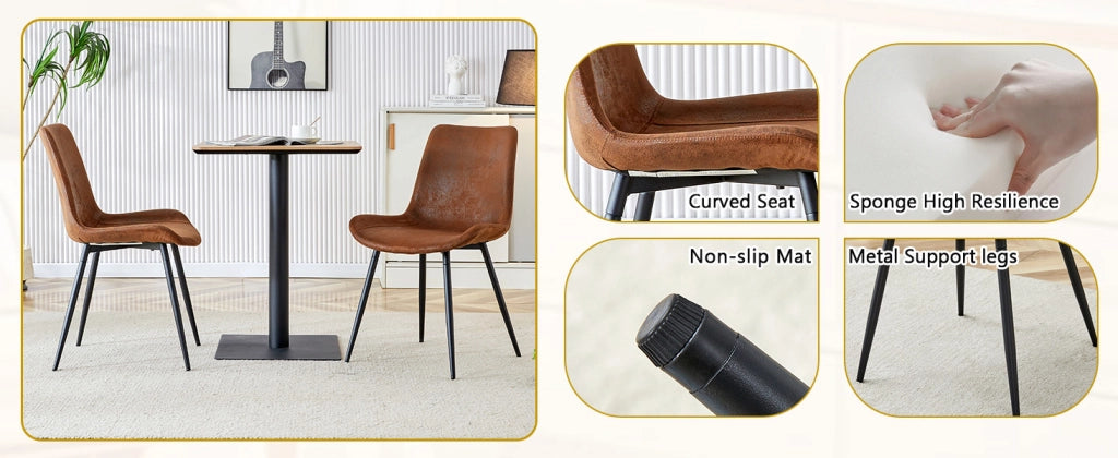 Tavolo da pranzo per 4 persone con ripiano contenitore e 4 sedie stile moderno in MDF e metallo marrone nero 160 cm