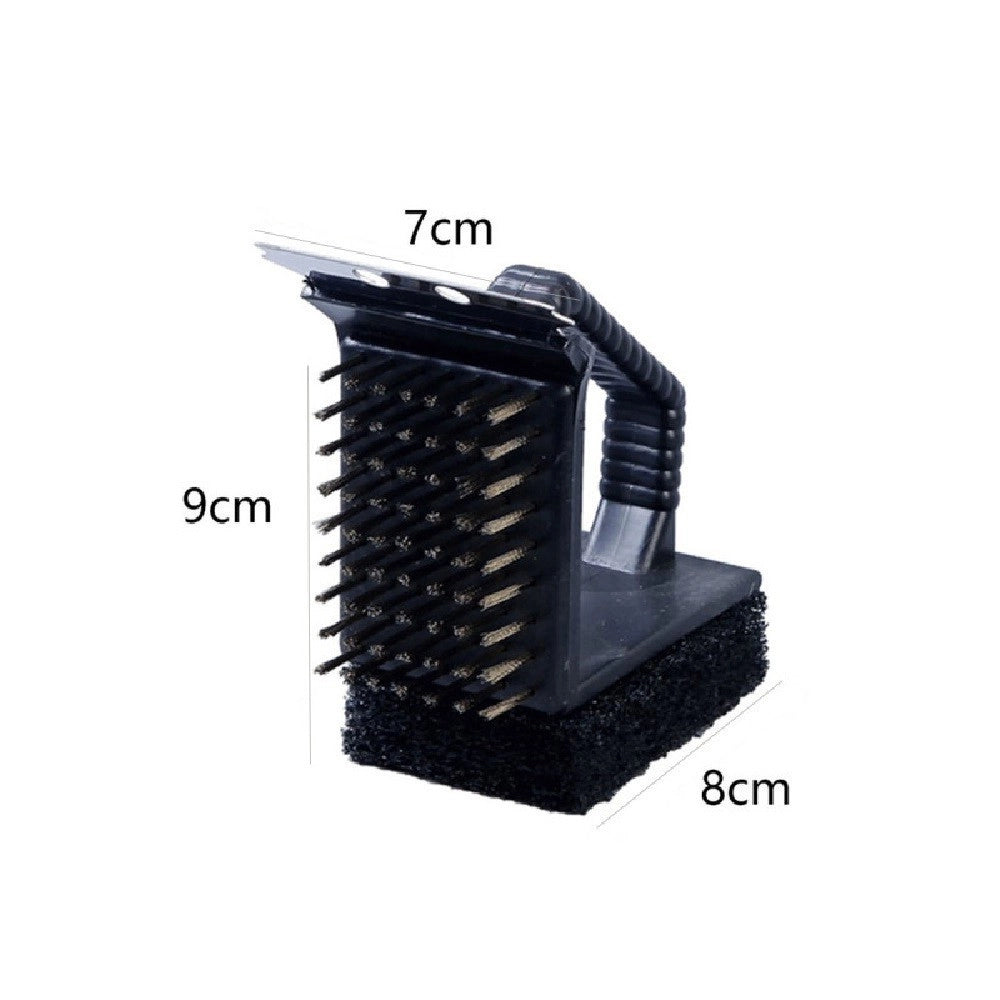 Trade Shop - Spazzola Triplo Uso Per Pulizia Griglie Barecue Bbq 3in1 Setole Acciaio Cs2669 -