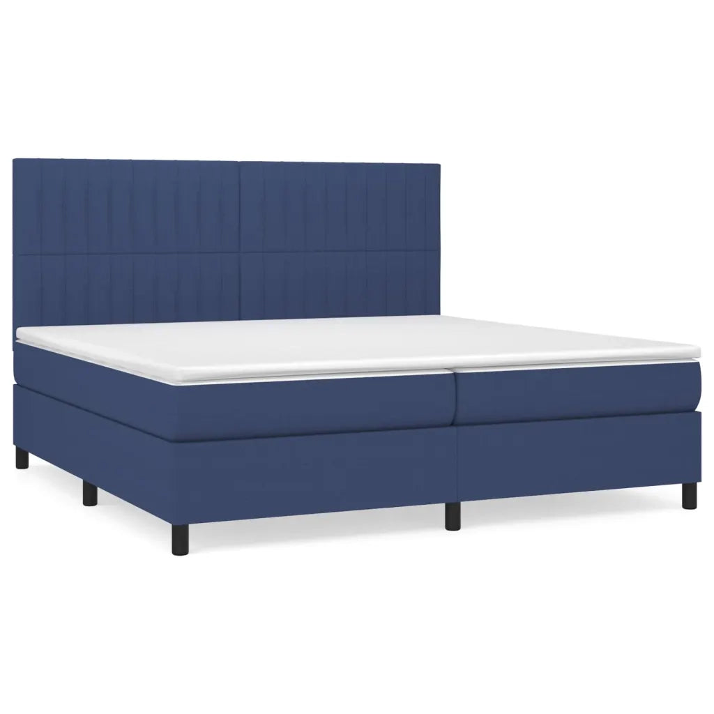 Giroletto a Molle con Materasso Blu 200x200 cm in Tessuto 3141967