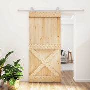 Porta scorrevole Naturale e Bianco 95 x 210 cm 3445042
