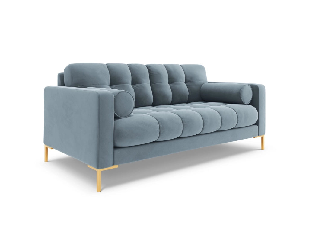 Cosmopolitan Design - Divano "Bali" 2 posti in velluto azzurro 