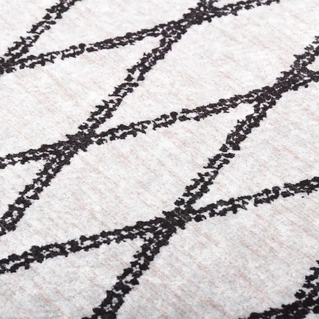 Tappeto Lavabile Nero e Bianco 120x170 cm 373996